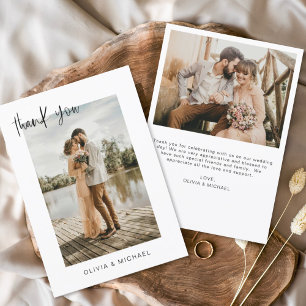 Elegant Script Photo Weddenschap Hartelijk dank