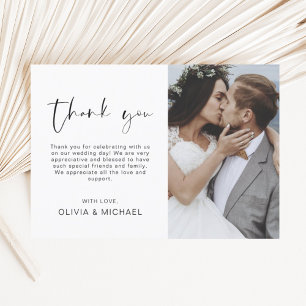 Elegant Script Photo Weddenschap Hartelijk dank