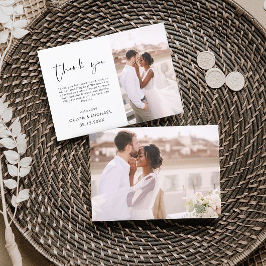 Elegant Script Photo Weddenschap Hartelijk dank