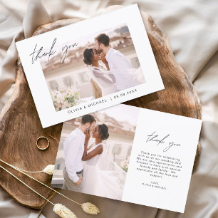 Elegant Script Photo Weddenschap Hartelijk dank