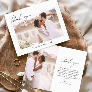 Elegant Script Photo Weddenschap Hartelijk dank
