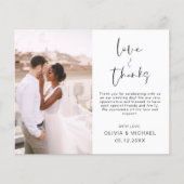 Elegant Script Photo Weddenschap Hartelijk dank (Voorkant)