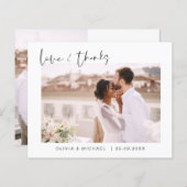 Elegant Script Photo Weddenschap Hartelijk dank (Voorkant / Achterkant)