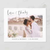 Elegant Script Photo Weddenschap Hartelijk dank (Voorkant)