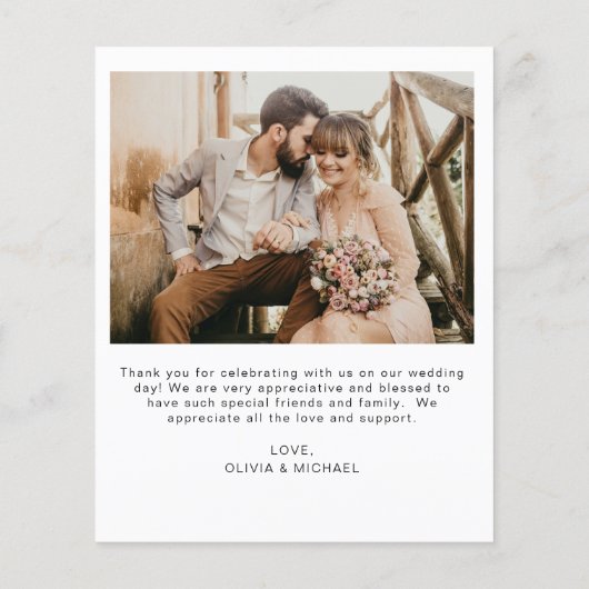 Elegant Script Photo Weddenschap Hartelijk dank (Achterkant)