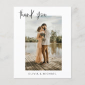 Elegant Script Photo Weddenschap Hartelijk dank (Voorkant)