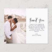 Elegant Script Photo Weddenschap Hartelijk dank (Achterkant)