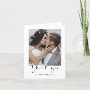 Elegant Script Photo Weddenschap Hartelijk dank Bedankkaart