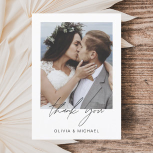 Elegant Script Photo Weddenschap Hartelijk dank Bedankkaart