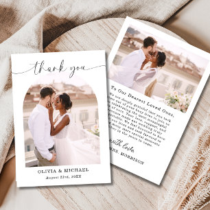 Elegant Script Photo Weddenschap Hartelijk dank Bedankkaart