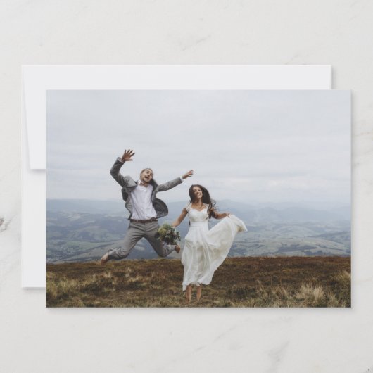 Elegant Script Photo Weddenschap Hartelijk dank Bedankkaart (Achterkant)