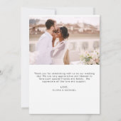 Elegant Script Photo Weddenschap Hartelijk dank Bedankkaart (Achterkant)