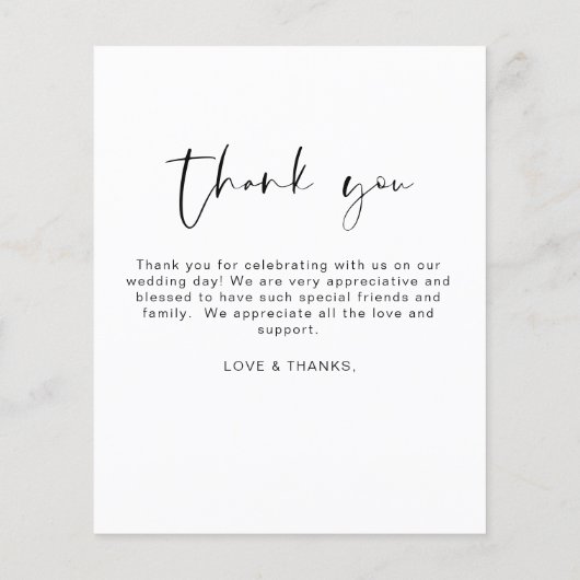 Elegant Script Photo Weddenschap Hartelijk dank Flyer (Achterkant)