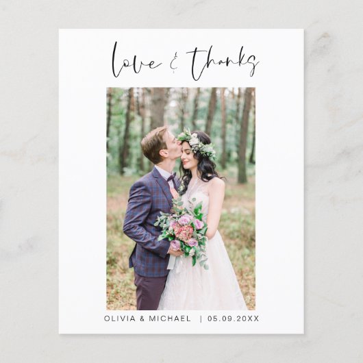 Elegant Script Photo Weddenschap Hartelijk dank Flyer (Voorkant)