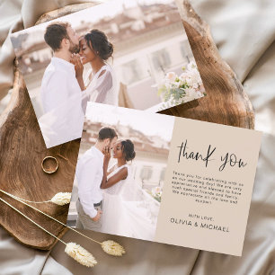 Elegant Script Photo Weddenschap Hartelijk dank Flyer