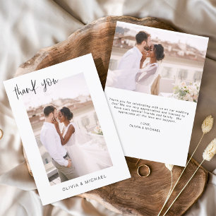 Elegant Script Photo Weddenschap Hartelijk dank Flyer