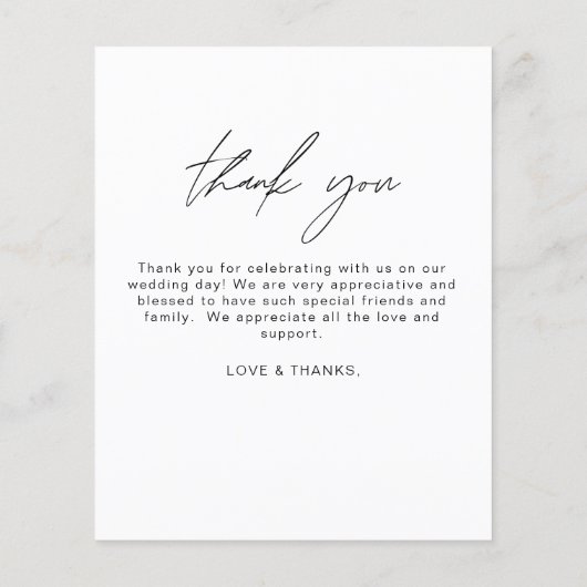 Elegant Script Photo Weddenschap Hartelijk dank Flyer (Achterkant)