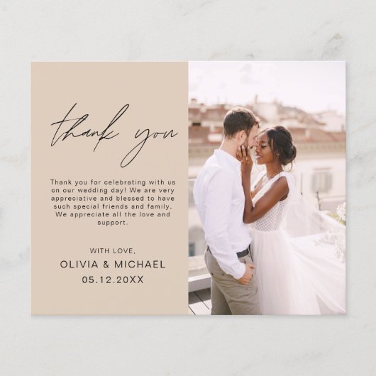Elegant Script Photo Weddenschap Hartelijk dank Flyer (Voorkant)