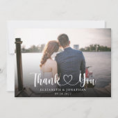Elegant Script Photo Weddenschap Hartelijk dank Kaart (Voorkant)