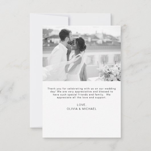 Elegant Script Photo Weddenschap Hartelijk dank Kaart (Achterkant)