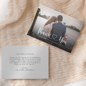 Elegant Script Photo Weddenschap Hartelijk dank Kaart