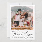 Elegant Script Photo Wedding Bedankkaart (Voorkant)