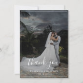 Elegant Script Photo Wedding Bedankkaart (Voorkant)