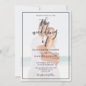 Elegant Script Photo Wedding Invitation Kaart (Voorkant)