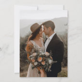 Elegant Script Photo Wedding Kaart (Achterkant)