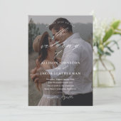 Elegant Script Photo Wedding Kaart (Staand voorkant)