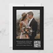 Elegant Script Photo Wedding Kaart (Achterkant)