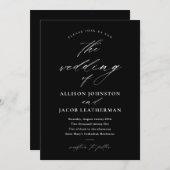 Elegant Script Photo Wedding Kaart (Voorkant / Achterkant)