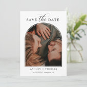 Elegant Script Photo Wedding Save the Date Card (Debout devant)