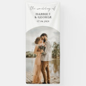 Elegant Script Photo Wedding Spandoek (Verticaal)