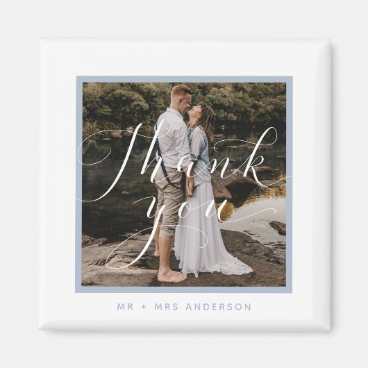 Elegant Script Photo WeddingHartelijk dank Magneet (Voorkant)