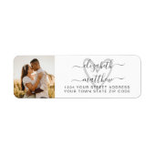Elegant Script Photo Weduwen Return Address Label (Voorkant)