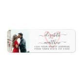 Elegant Script Photo Weduwen Return Address Label (Voorkant)