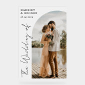 Élégant Script Photo Welcome Mariage Sign (Recto)