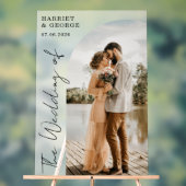 Élégant Script Photo Welcome Mariage Sign (Neutre)
