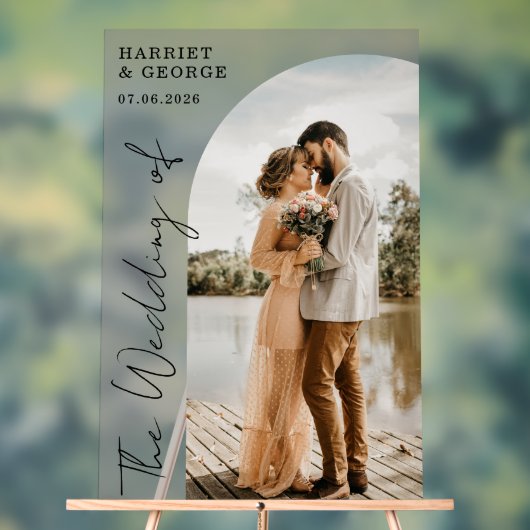 Élégant Script Photo Welcome Mariage Sign (Neutre)