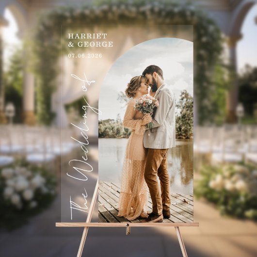 Élégant Script Photo Welcome Mariage Sign
