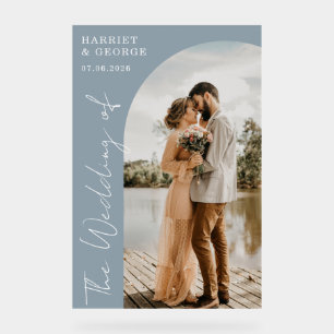 Élégant Script Photo Welcome Mariage Sign