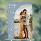 Élégant Script Photo Welcome Mariage Sign (Neutre)