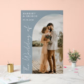 Élégant Script Photo Welcome Mariage Sign (Mariage)
