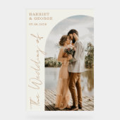 Élégant Script Photo Welcome Mariage Sign (Recto)