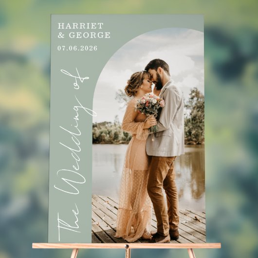 Élégant Script Photo Welcome Mariage Sign (Neutre)