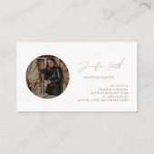Elegant Script Photography Custom Photo Boho Visitekaartje (Achterkant)