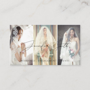Elegant Script Photography Custom Photo Boho Visitekaartje
