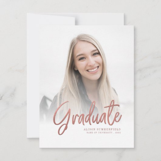 Élégant Script Photos Graduation 2025 Faire-part (Devant)