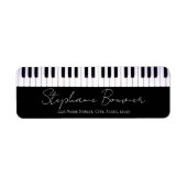 Elegant Script Piano Keyboard Music Teacher Label (Voorkant)